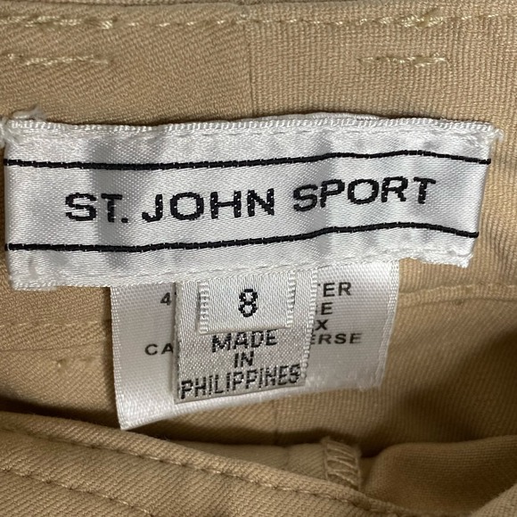 St. John Sport Fashion Fit Tan Cargo Pants Size 8 - Picture 7 of 9